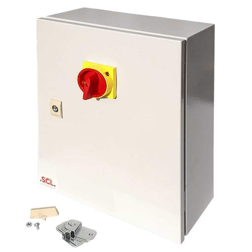 MCG 80A TP+N Switch Fuse with 2 Position Handle in a Metal Enclosure