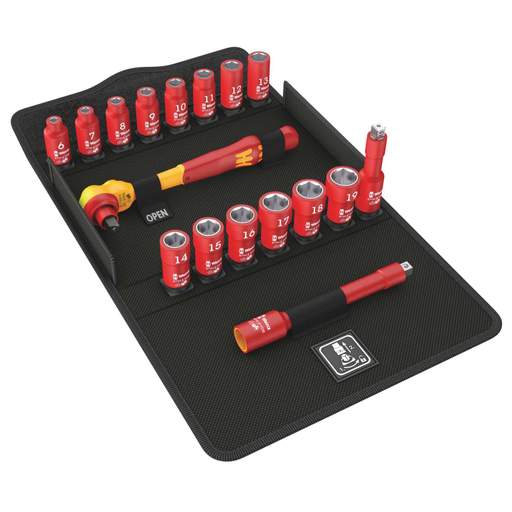 Wera 17 Piece Zyklop VDE 3/8" Drive Metric Socket Set