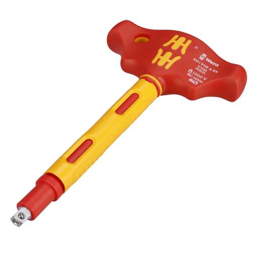 Wera 410 i VDE A RA Insulated T-handle Adapter Screwdriver with ¼" Ratchet