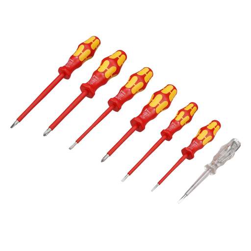 Wera 7 Piece Kraftform Plus Series 100 VDE Screwdriver Set