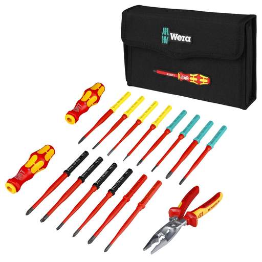 Wera 17 Piece Kraftform Kompakt VDE Screwdriver and Pliers Set