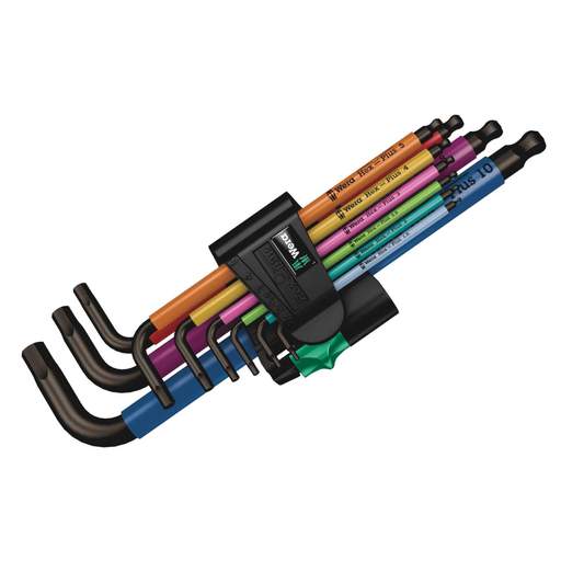 Wera 9 Piece Multicolour BlackLaser Metric Hex-Plus Key Set