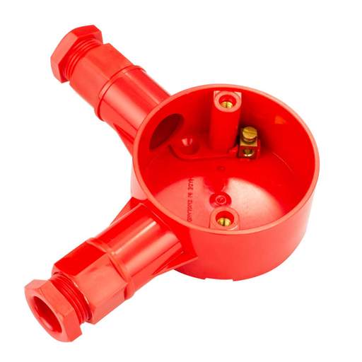 Centaur 20mm PVC Conduit Angle Box Red with Glands (Sold in 1's)