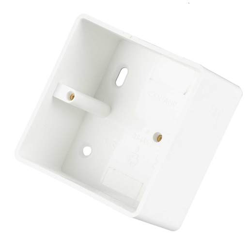 Centaur 1 Gang 47mm PVC Surface Box Round Corners White