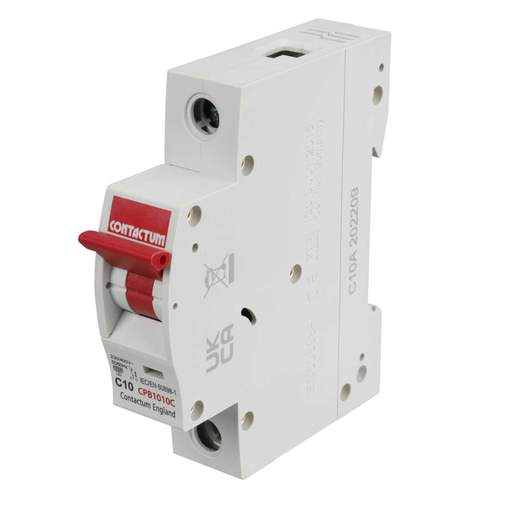 Contactum 10A Single Pole 10kA C Curve MCB