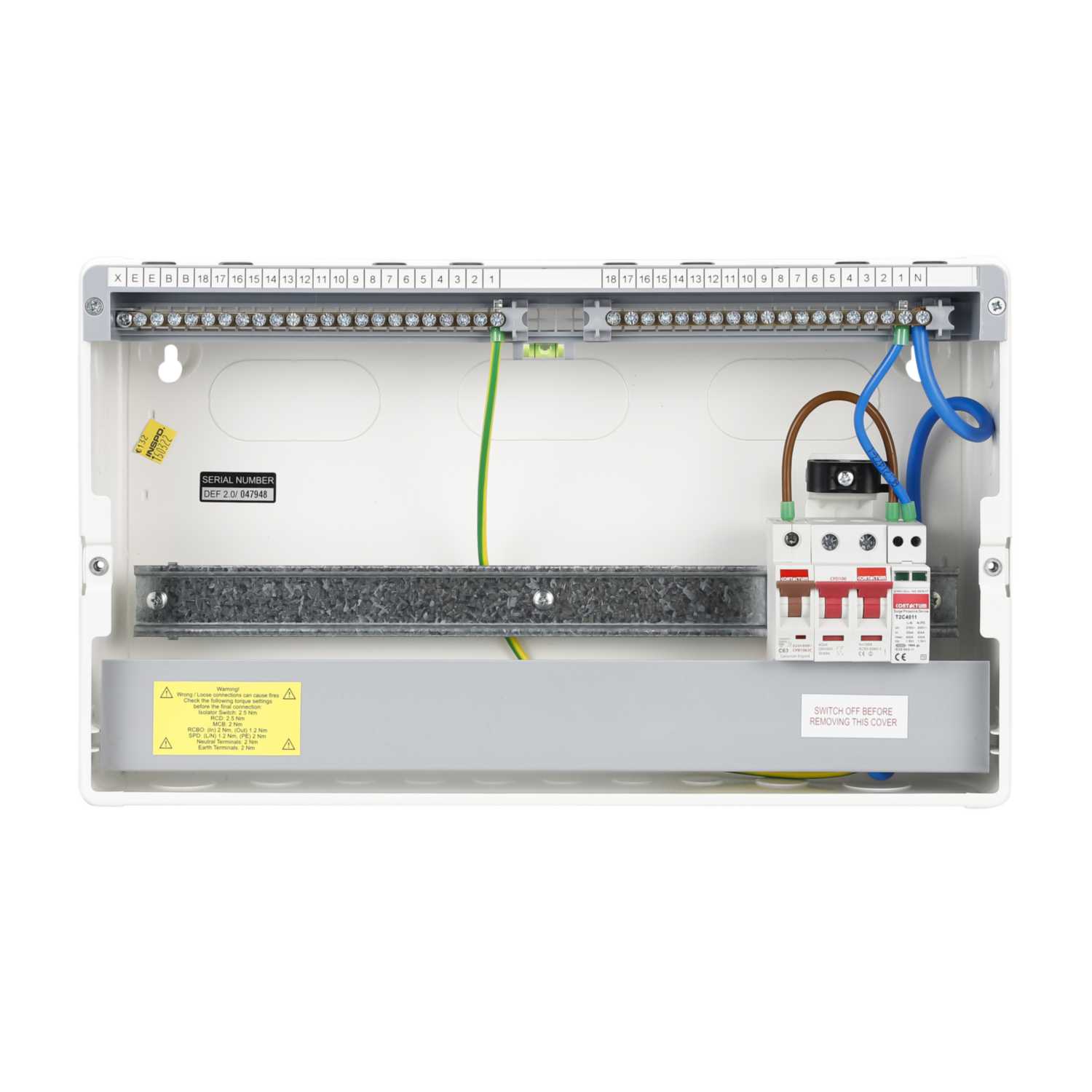 Contactum 16 Way 100A Isolator Incomer Metal Clad Consumer Unit with ...