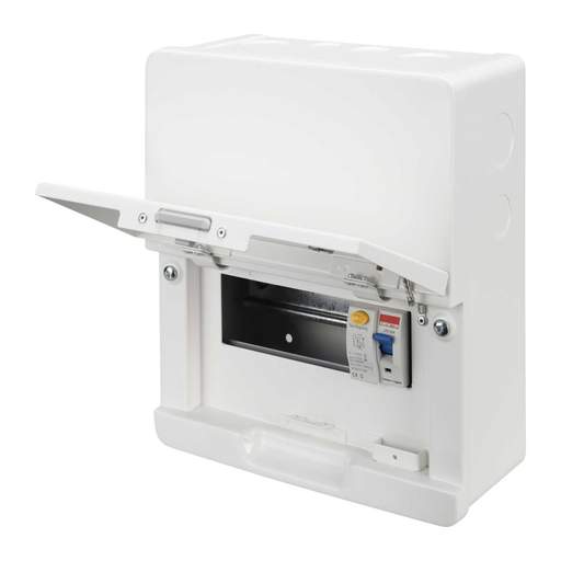 Contactum 6 Way 80A 30mA Type A RCD Incomer Metal Clad Consumer Unit ...