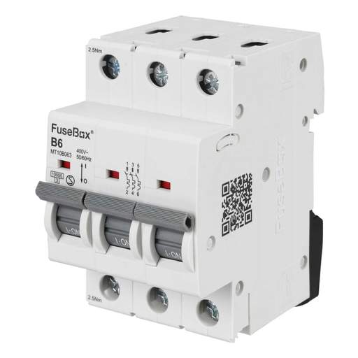 Fusebox 6A Triple Pole 10kA B Curve MCB