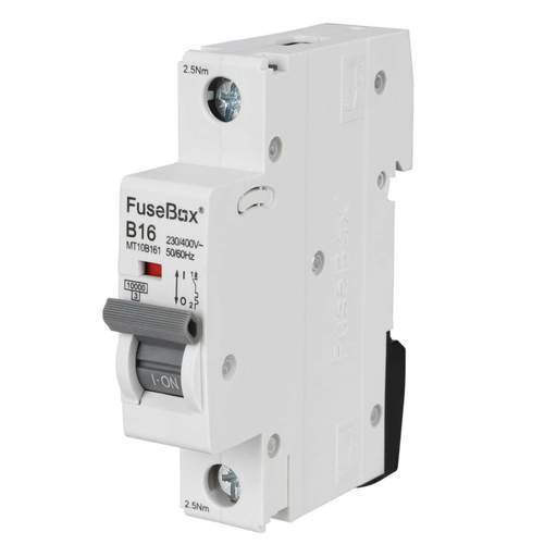 Fusebox 16A Single Pole 10kA B Curve MCB