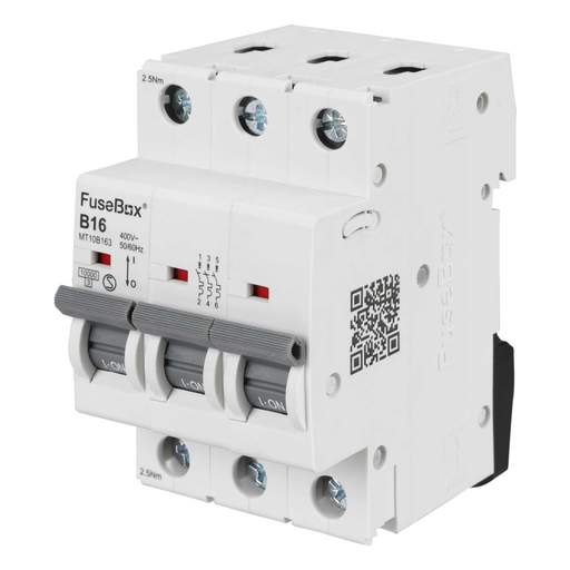 Fusebox 16A Triple Pole 10kA B Curve MCB
