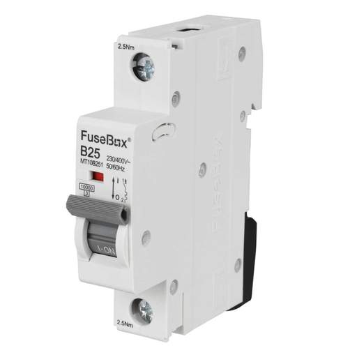 Fusebox 25A Single Pole 10kA B Curve MCB