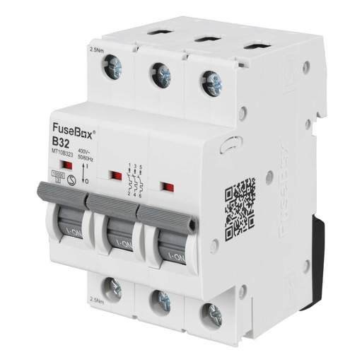 Fusebox 32A Triple Pole 10kA B Curve MCB