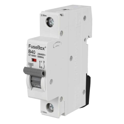 Fusebox 40A Single Pole 10kA B Curve MCB