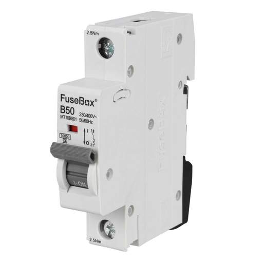 Fusebox 50A Single Pole 10kA B Curve MCB