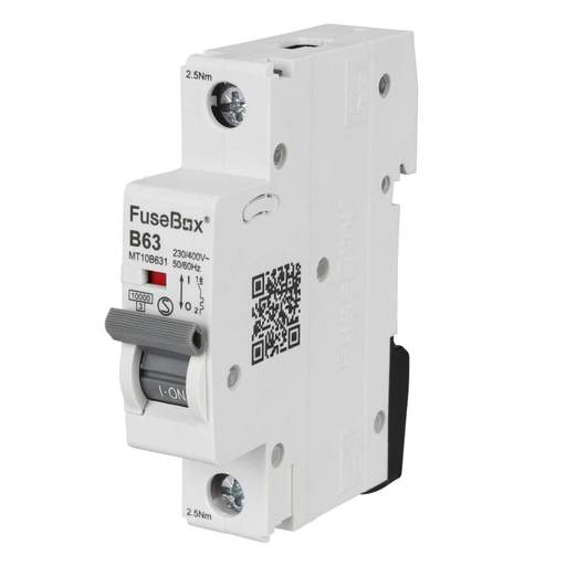 Fusebox 63A Single Pole 10kA B Curve MCB