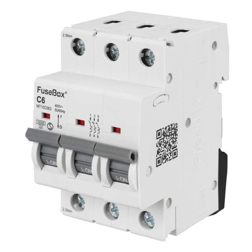Fusebox 6A Triple Pole 10kA C Curve MCB