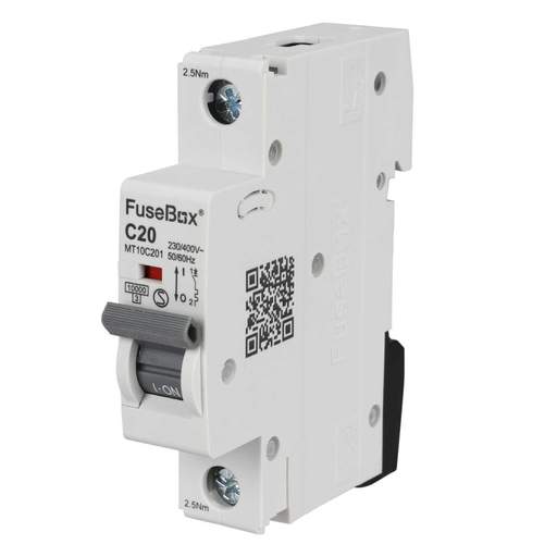 Fusebox 20A Single Pole 10kA C Curve MCB