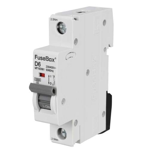 Fusebox 6A Single Pole 10kA D Curve MCB