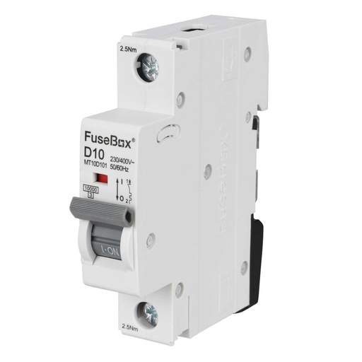 Fusebox 10A Single Pole 10kA D Curve MCB
