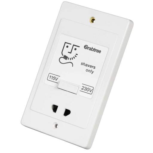 Crabtree 115 / 230V Dual Voltage Shaver Socket White