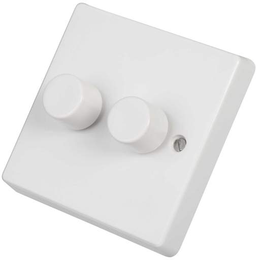 Crabtree 250W 2 Gang 2 Way Dimmer Switch White