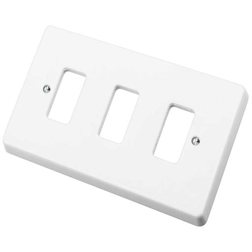 Crabtree 3 Gang Grid Front Plate White