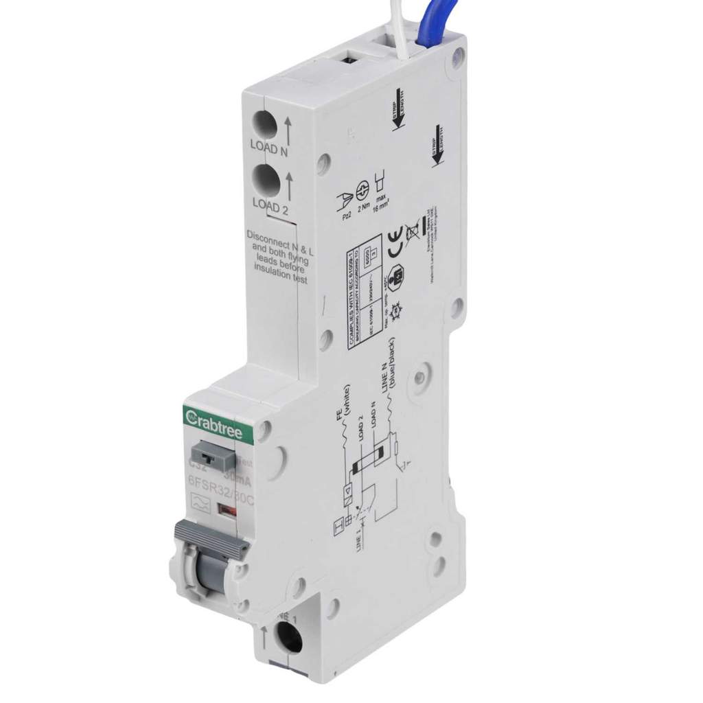 Crabtree STARBREAKER RCBO Tipo A 32A Curva C 10kA 30mA – Interruttore Magnetotermico Differenziale Usato - Foto 2
