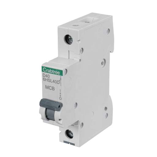 Crabtree 40A Single Pole 10kA D Curve MCB
