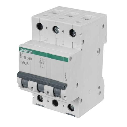Crabtree Loadstar 6A Triple Pole 10kA B Curve MCB