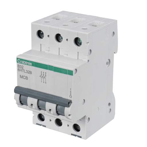 Crabtree Loadstar 32A Triple Pole 10kA B Curve MCB