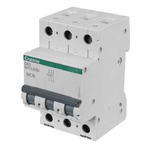 Crabtree Loadstar 63A Triple Pole 10kA D Curve MCB