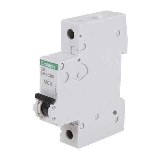 Crabtree Loadstar 6MS 6A Single Pole 6kA C Curve MCB