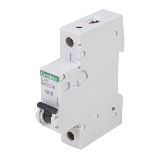 Crabtree Loadstar 6MS 16A Single Pole 6kA C Curve MCB