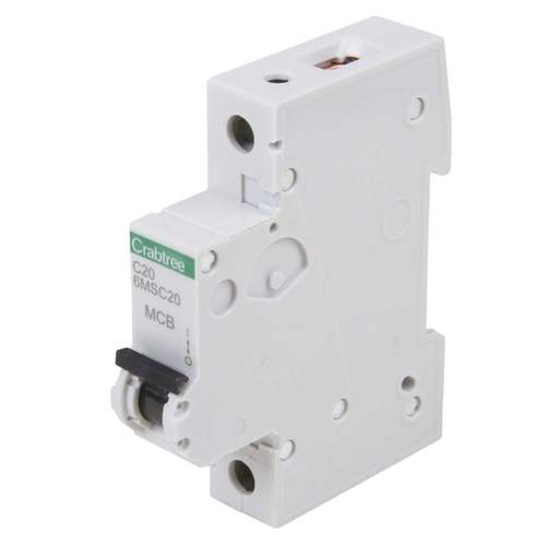 Crabtree Loadstar 6MS 20A Single Pole 6kA C Curve MCB