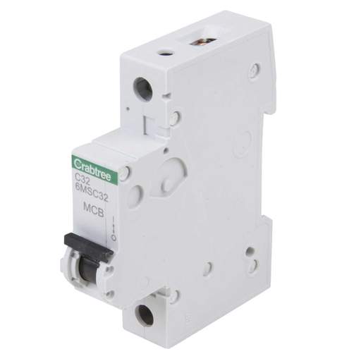 Crabtree Loadstar 6MS 32A Single Pole 6kA C Curve MCB