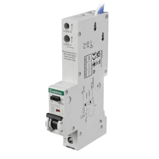 Crabtree Polestar 6A Single Pole 1 Module C Curve 16kA 30mA Type A RCBO