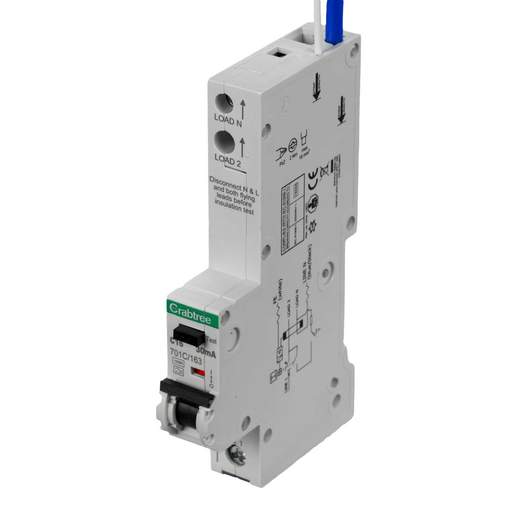 Crabtree Polestar 16A Single Pole 1 Module C Curve 16kA 30mA Type A RCBO