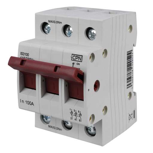 Cudis 100A 3 Pole Isolator Incomer