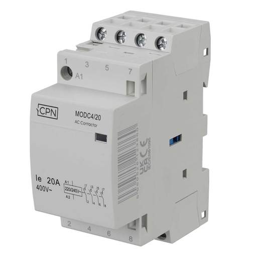 Cudis 20A 4 Pole 4 Module Contactor 4 NO Contacts