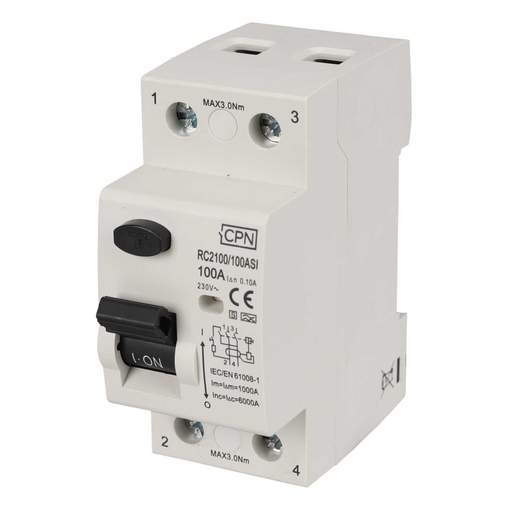 Cudis 100A 2 Pole 100mA Type A Time Delay RCD (RC2100/100ASI) | CEF