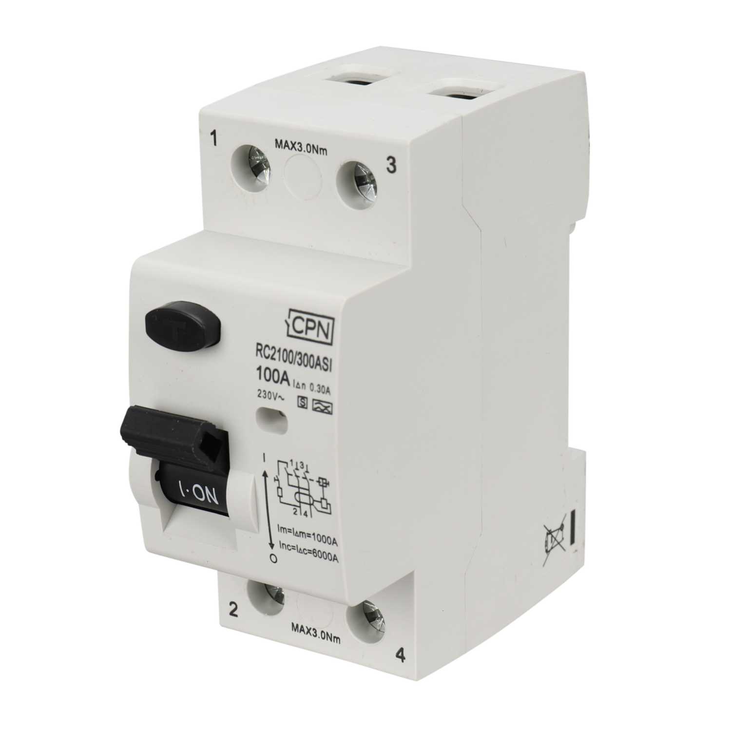 Cudis CPN 100A 2 Pole 300mA Type A Time Delay RCD (RC2100/300ASI) CEF