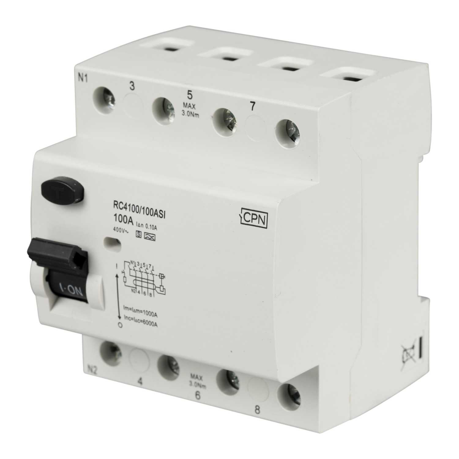 Cudis CPN 100A 4 Pole 100mA Type A Time Delay RCD (RC4100/100ASI) CEF