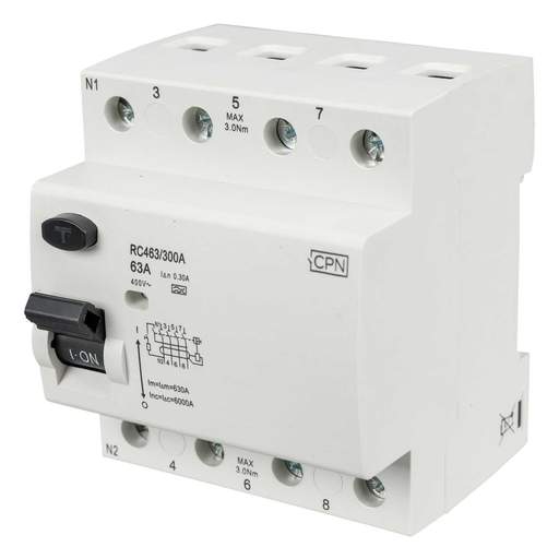 Cudis 63A 4 Pole 300mA Type A RCD (RC463/300A) | CEF
