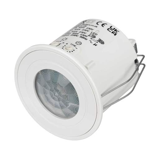 Danlers 10A Rated Ceiling Flush Mounted PIR Occupancy Switch White