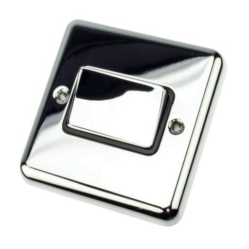 Deta 10A Triple Pole Fan Isolator Black Insert Chrome