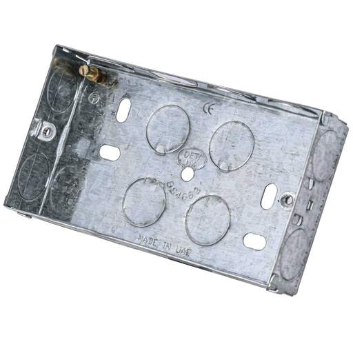 Deta 2 Gang 25mm Flush Metal Knockout Box (Sold in 1's)