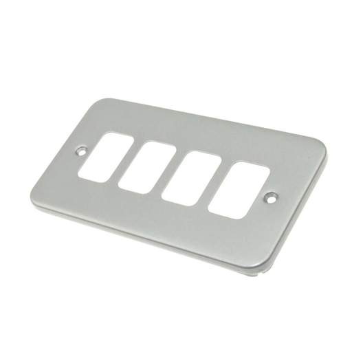 Deta 4 Gang Grid Front Plate Metalclad