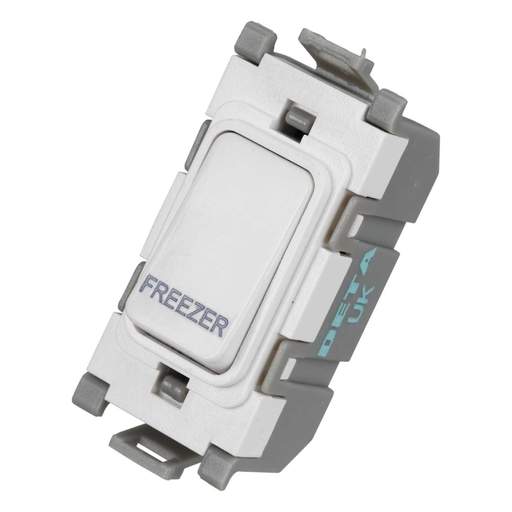 Deta 20A Double Pole Grid Switch marked Freezer