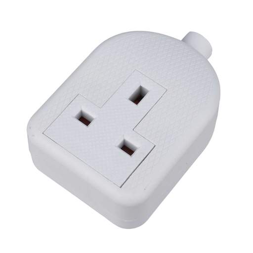 Deta 13A 1 Gang Rubber Trailing Socket White