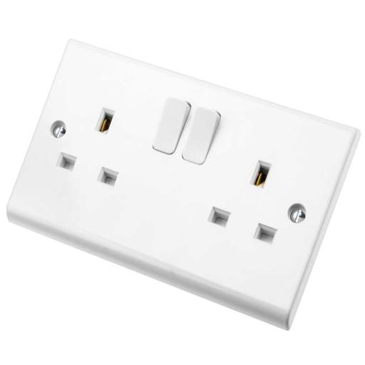Deta 13A DP 2 Gang Switched Socket